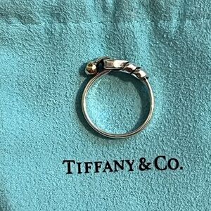 TIFFANY & Co |  Hook & Eye Women's Ring | 18k Gold & Silver 925, Size 6
